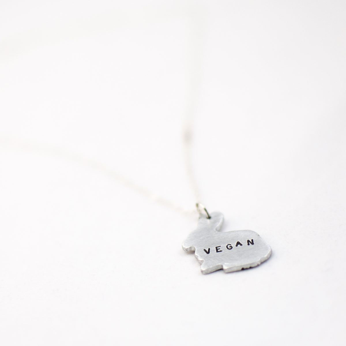 Mini Vegan Bunny Recycled Aluminum Necklace by Christy Robinson Designs - Compassionate Closet
