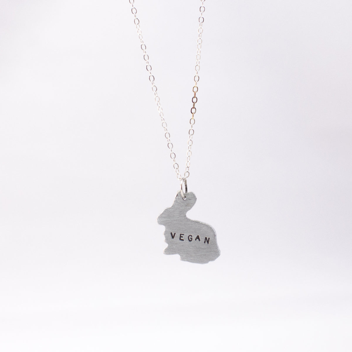 Mini Vegan Bunny Recycled Aluminum Necklace by Christy Robinson Designs - Compassionate Closet