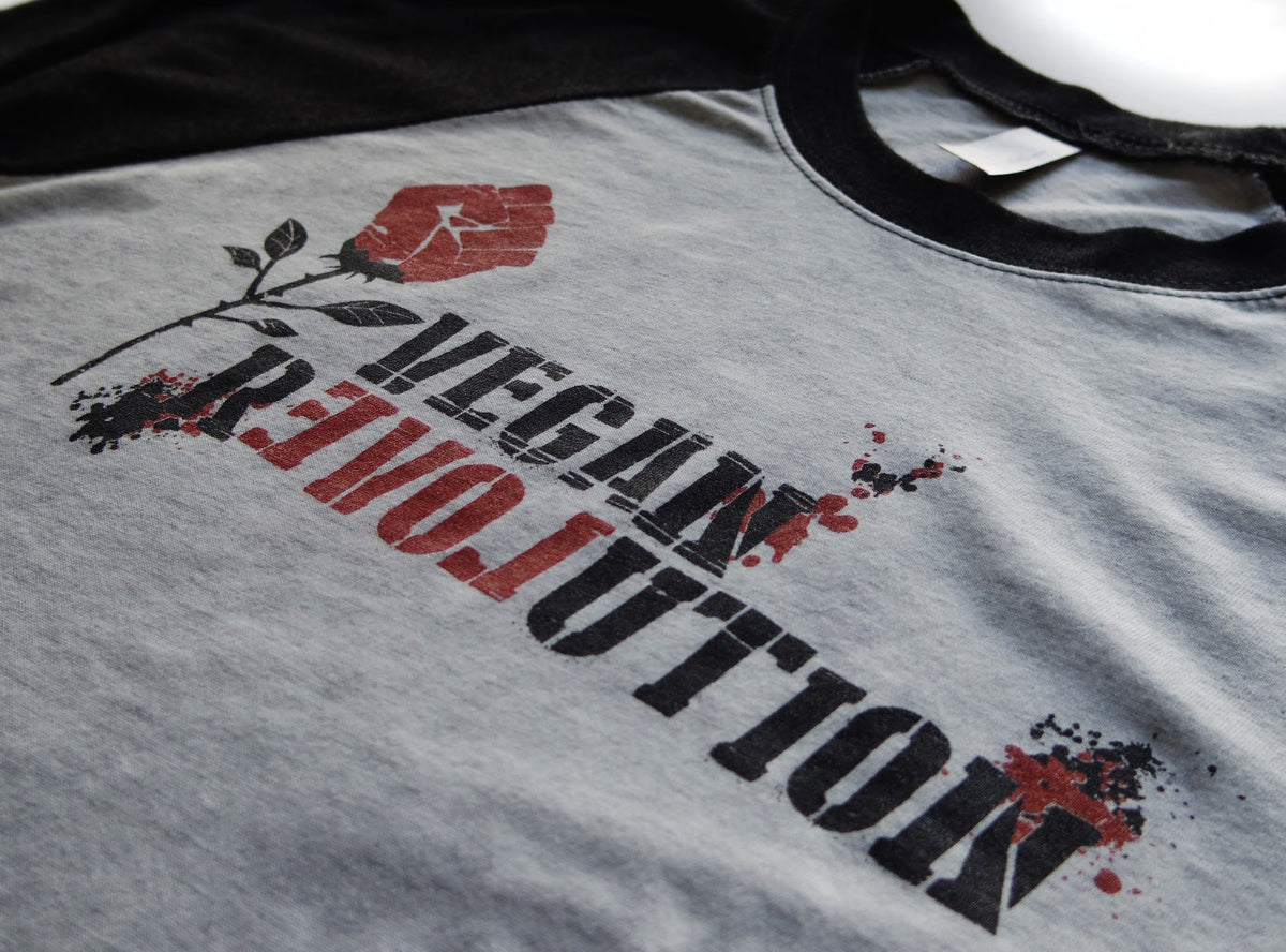 Vegan Revolution Unisex Raglan Shirt by Compassionate Closet - Compassionate Closet