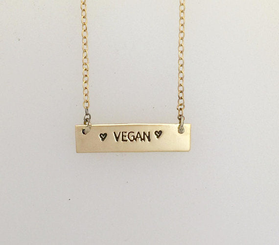 Vegan Yellow Gold-Filled Necklace by Christy Robinson Designs - Compassionate Closet