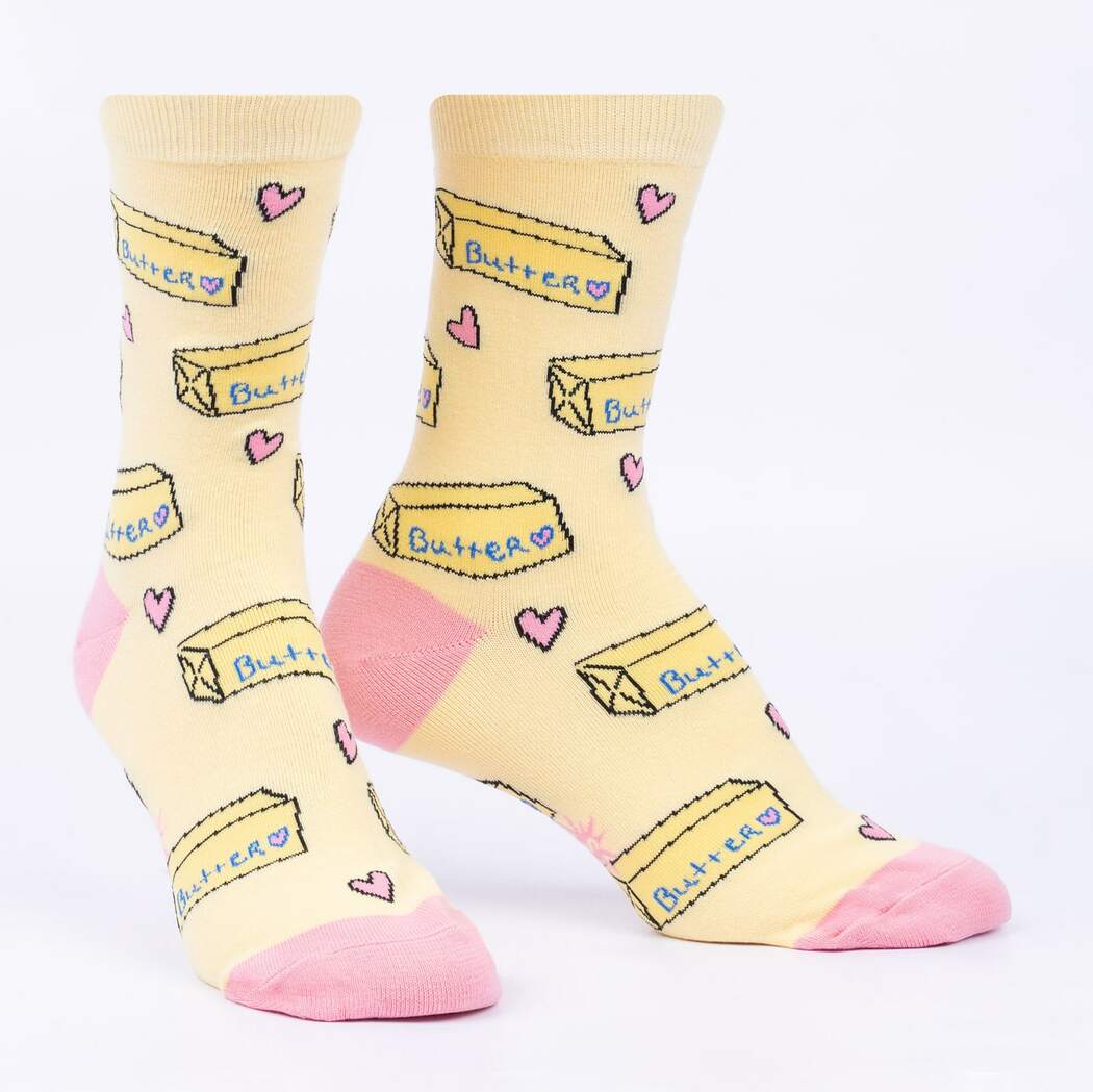 Butter Me Up Crew Socks by Sock it To Me