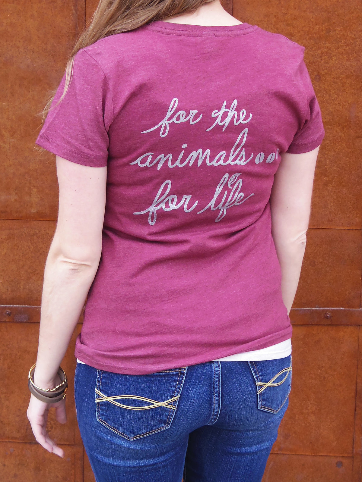 VEGAN FOR LIFE/ANIMALS COW Women&#39;s T-shirt by Compassionate Closet - Compassionate Closet