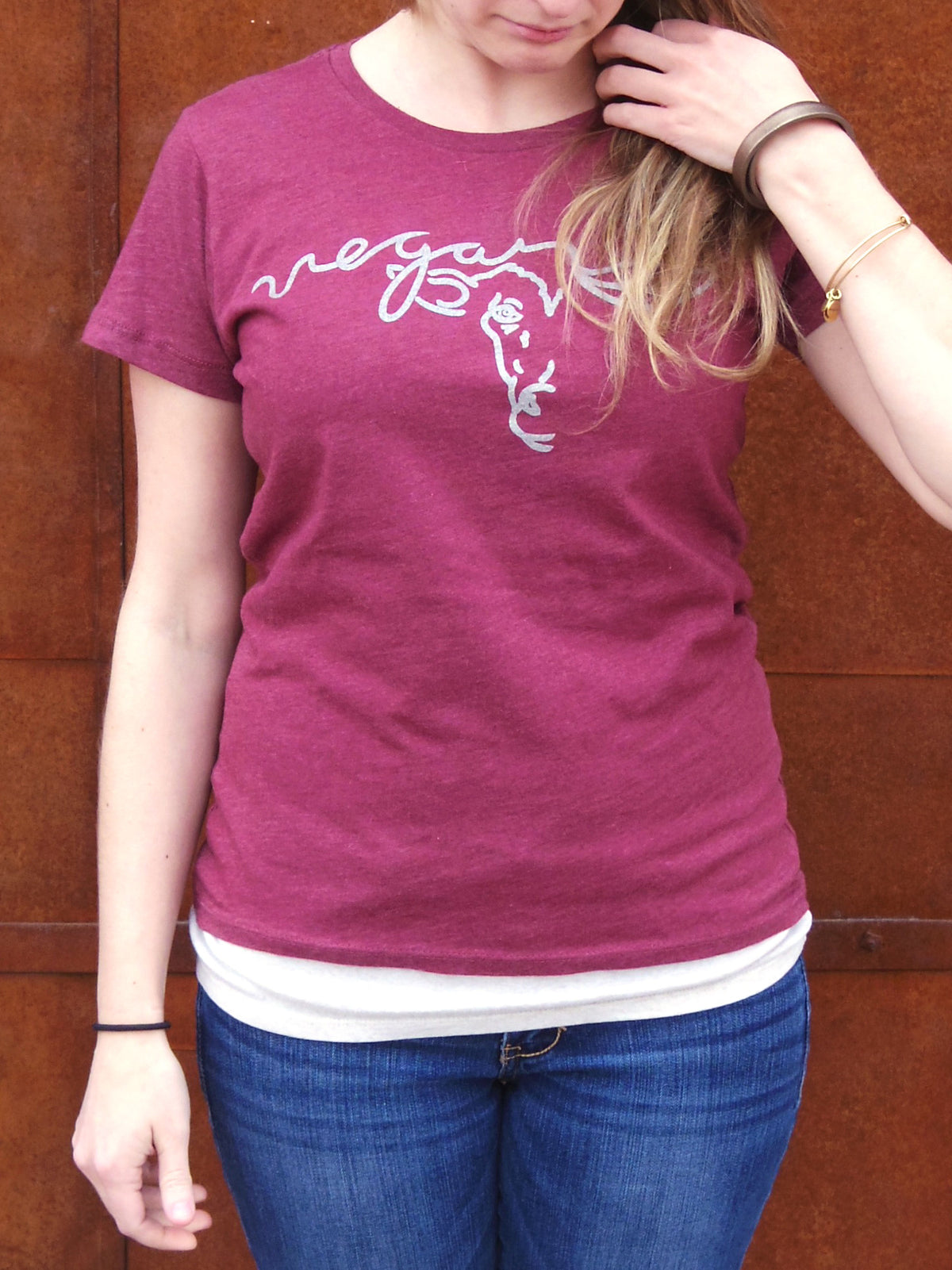 VEGAN FOR LIFE/ANIMALS COW Women&#39;s T-shirt by Compassionate Closet - Compassionate Closet
