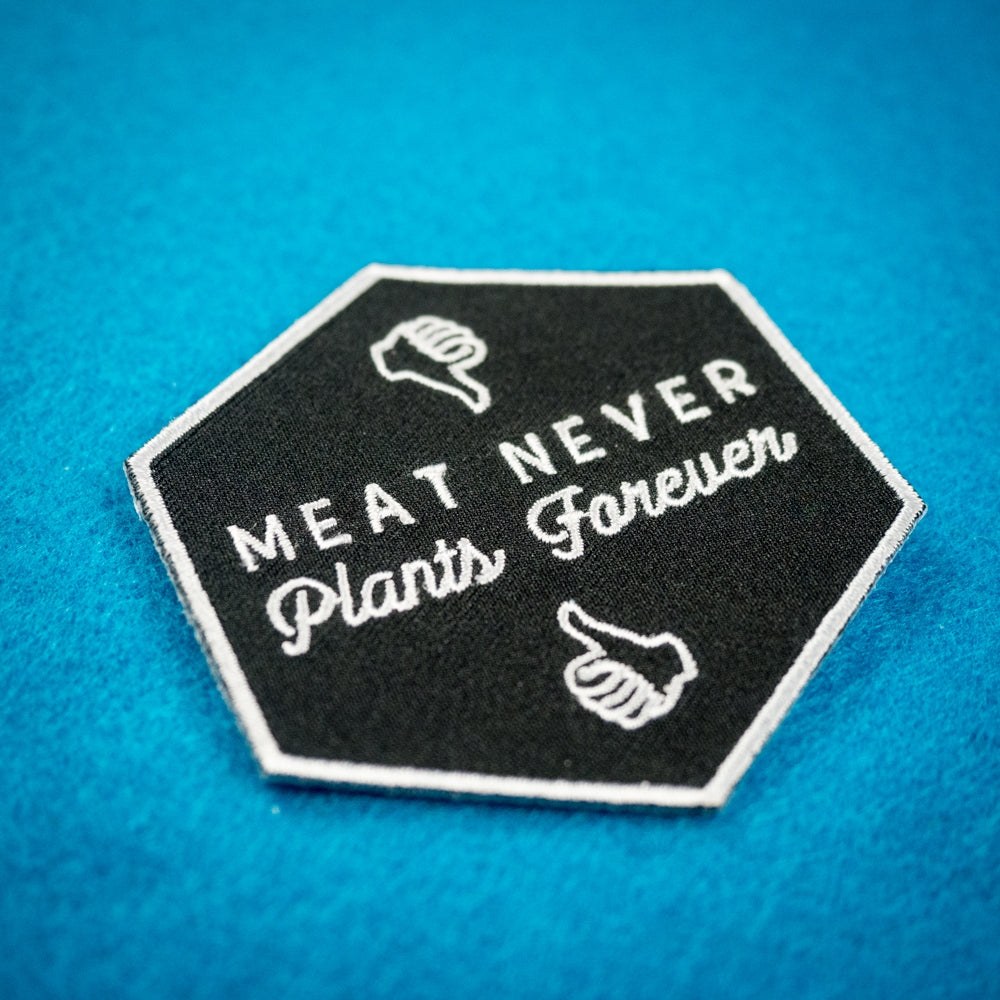 Meat Never, Plants Forever Iron-On Patch by Herbivore Clothing