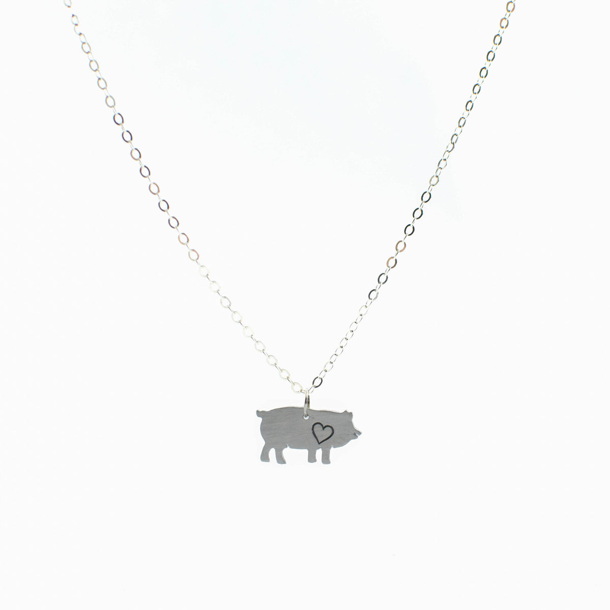 Mini Pig with Heart Necklace by Christy Robinson Designs - Compassionate Closet