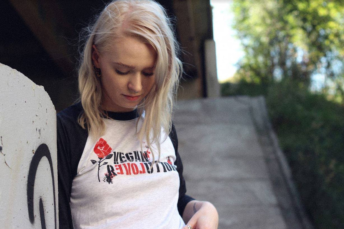 Vegan Revolution Unisex Raglan Shirt by Compassionate Closet
